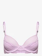 Unpadded underwire bra with lace - VIOLET