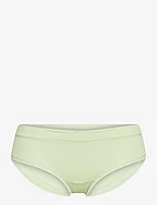 Made of recycled material: ribbed-effect hipster shorts - LIGHT GREEN