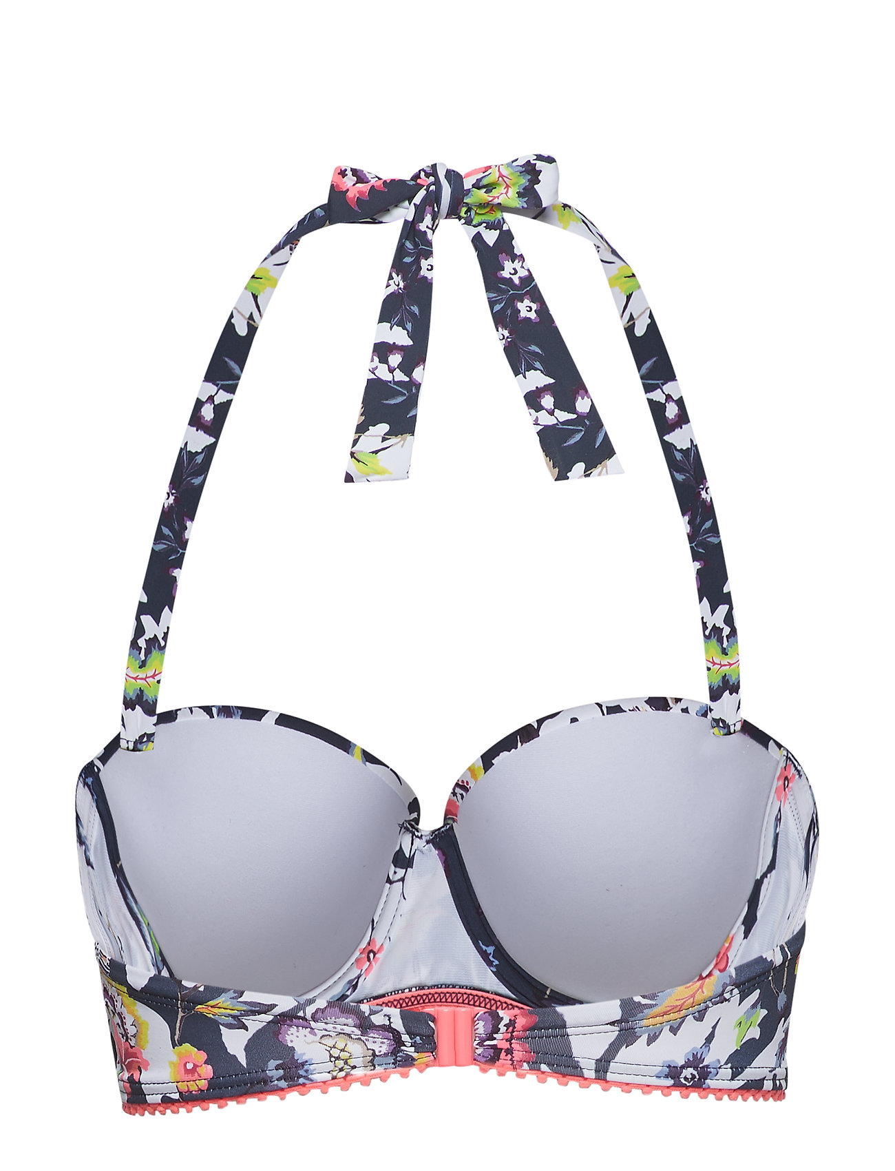Esprit Bodywear Women - Padded halterneck top with a floral print - bikinitopp med spiler - navy - 1