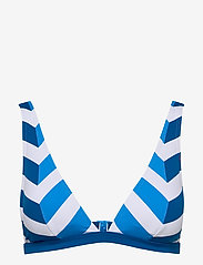 Padded top with stripes - BRIGHT BLUE