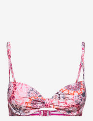 Esprit Bodywear Women - Recycled: padded underwire top with a print - bikini augšiņa ar lencēm - pink 3 - 0
