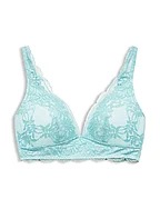 Non-wired push-up bra made of lace - AQUA GREEN