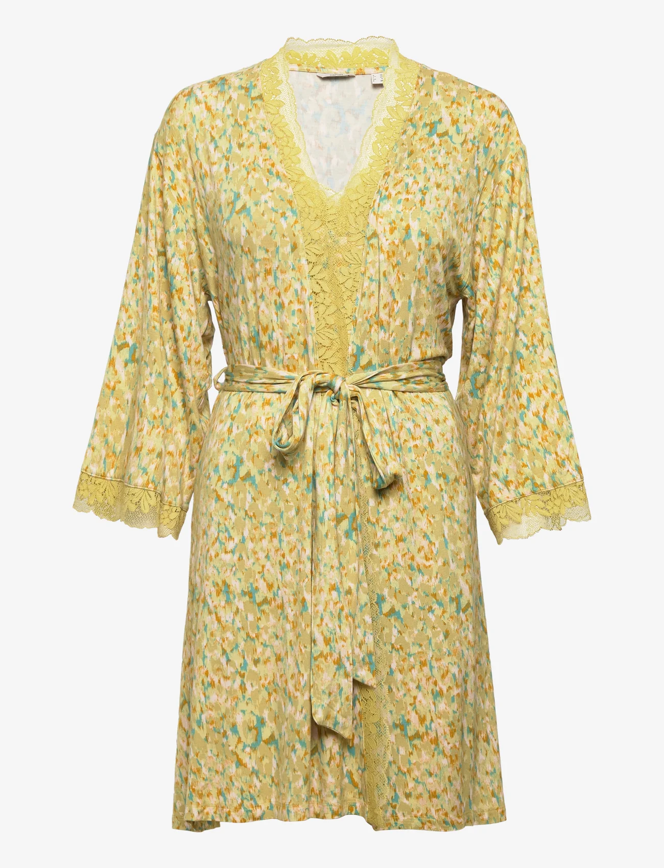 Esprit Bodywear Women - Patterned jersey kimono, LENZING™ ECOVERO™ - geburtstagsgeschenke - pistachio green 3 - 0