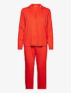 Spot print pyjama set, LENZING™ ECOVERO™ - RED ORANGE 3