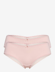 Double pack: Brazilian hipster shorts trimmed with lace - OLD PINK