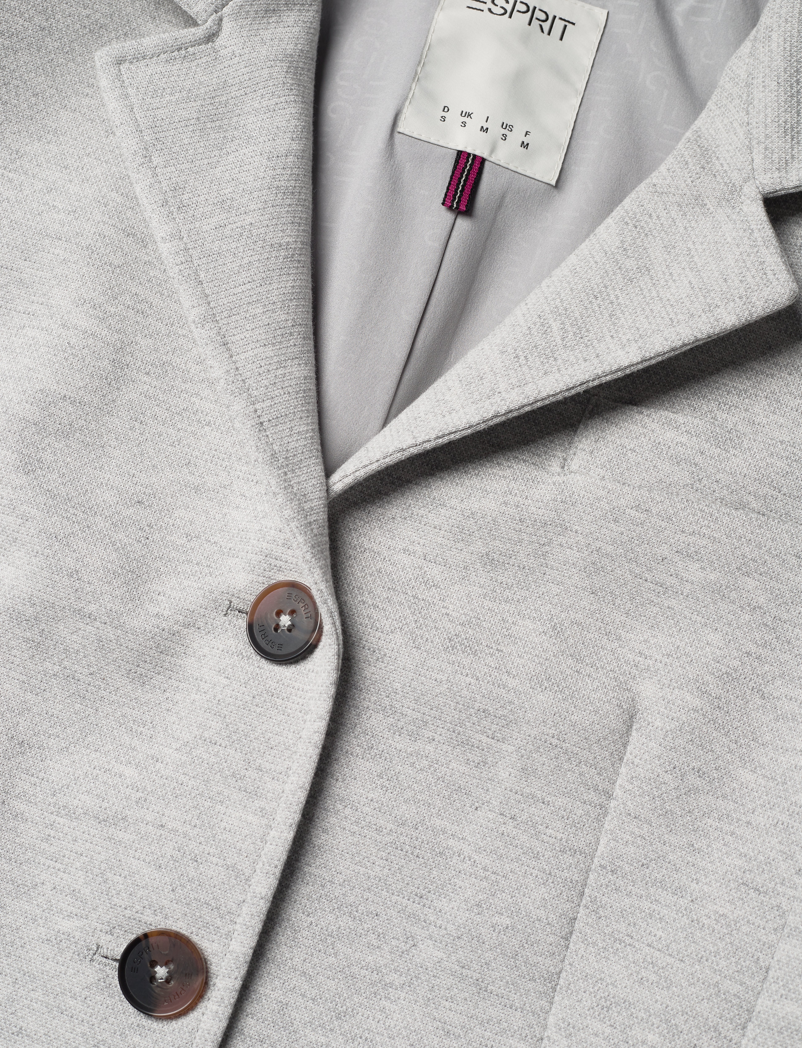 Esprit Casual - In blended cotton: jersey coat - light grey 5 - 2