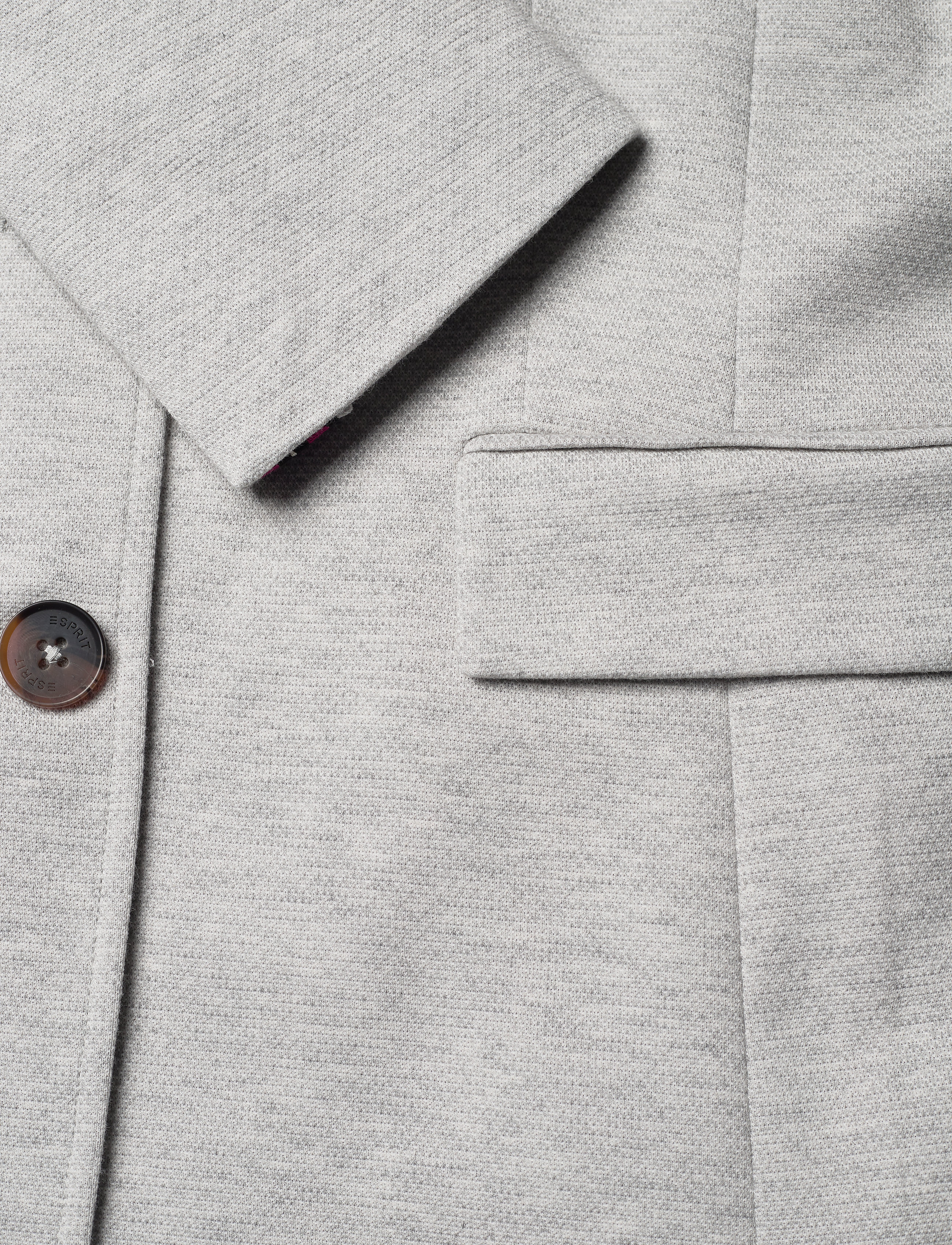 Esprit Casual - In blended cotton: jersey coat - light grey 5 - 3