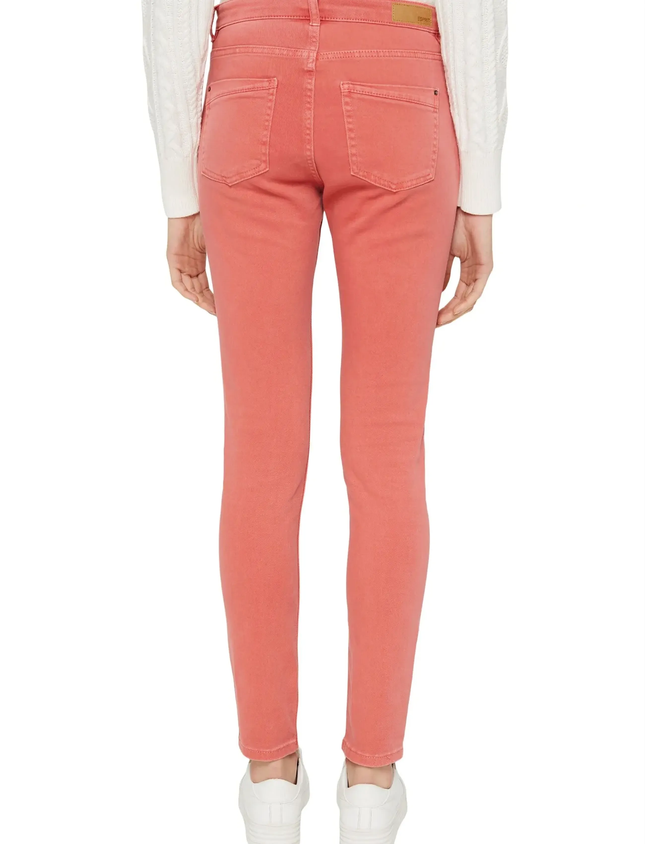 Esprit Casual - Stretch trousers with zip detail - slim jeans - coral - 3
