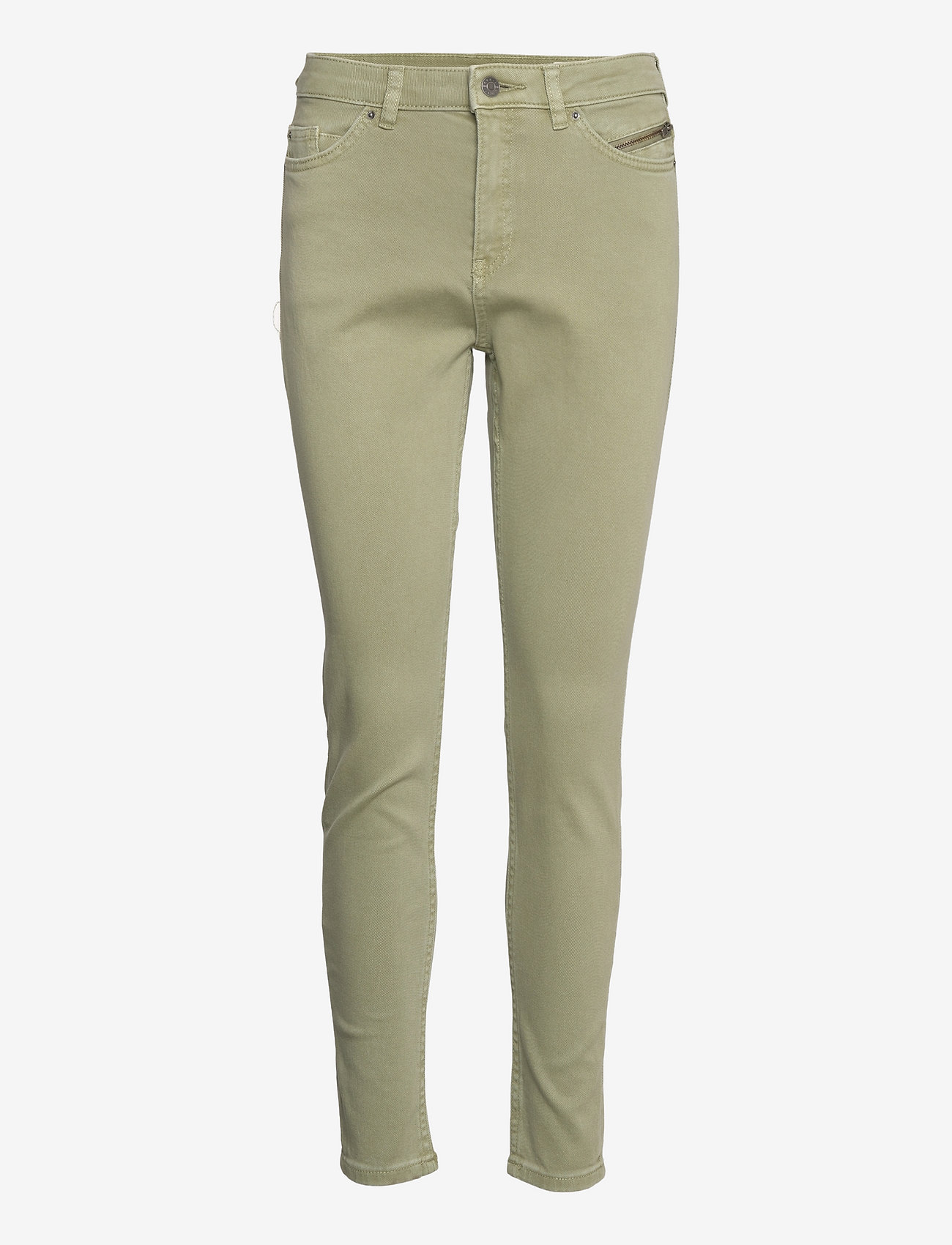 Esprit Casual - Stretch trousers with zip detail - aptempti džinsai - light khaki - 0
