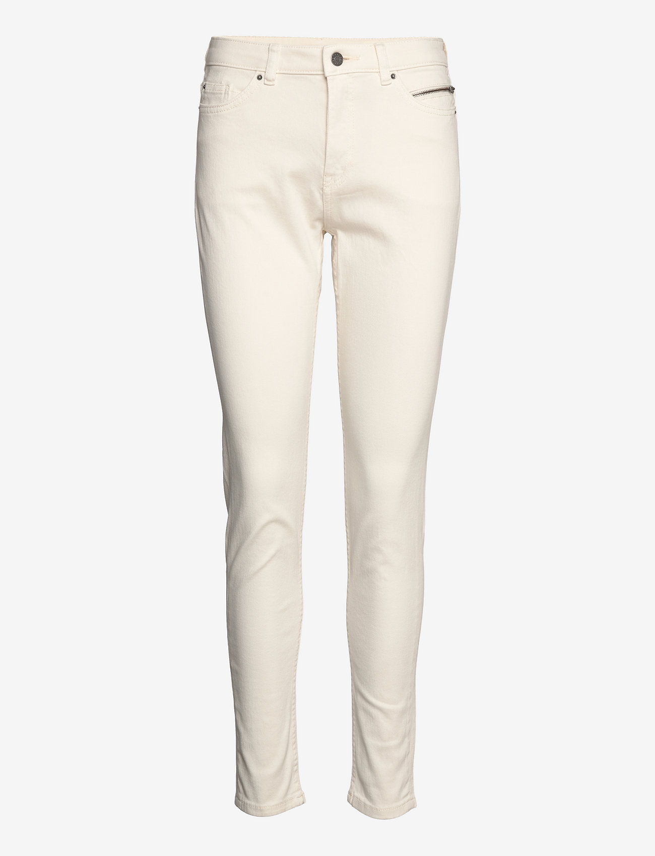 Esprit Casual - Stretch trousers with zip detail - aptempti džinsai - off white - 0
