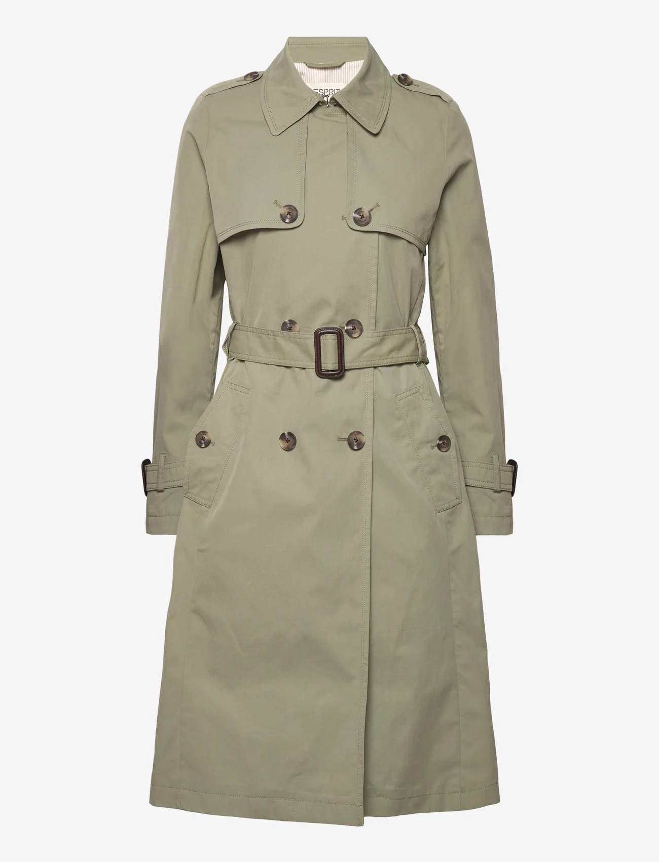 Esprit Casual - Double-breasted trench coat with belt - light khaki - 0