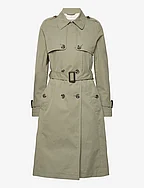Double-breasted trench coat with belt - LIGHT KHAKI