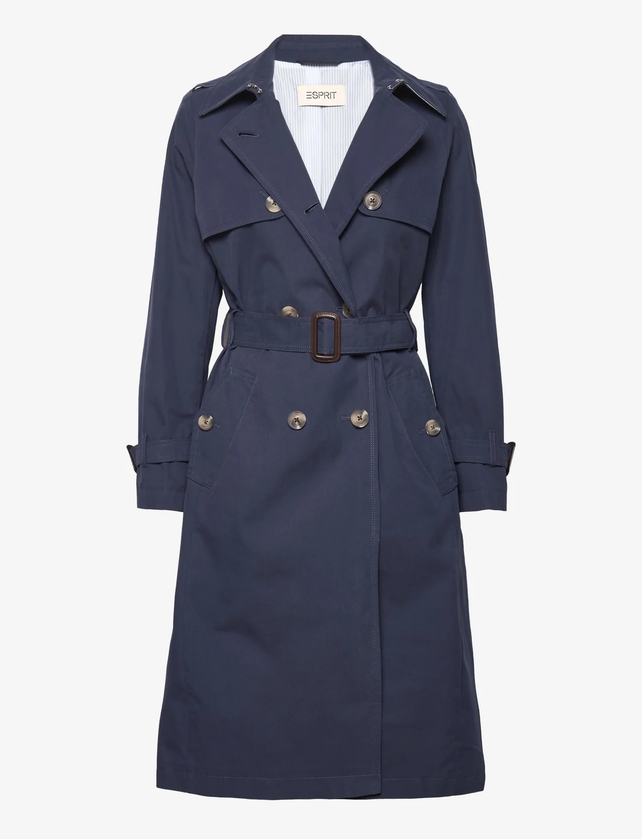 Esprit Casual - Double-breasted trench coat with belt - navy - 1