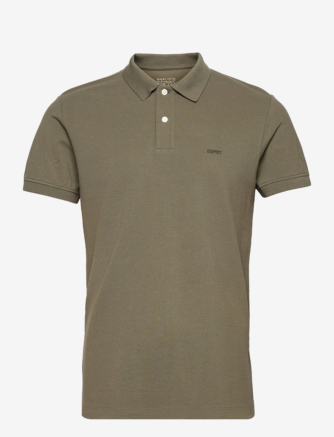 Esprit Casual - Piqué polo shirt in 100% organic cotton - dark khaki - 0
