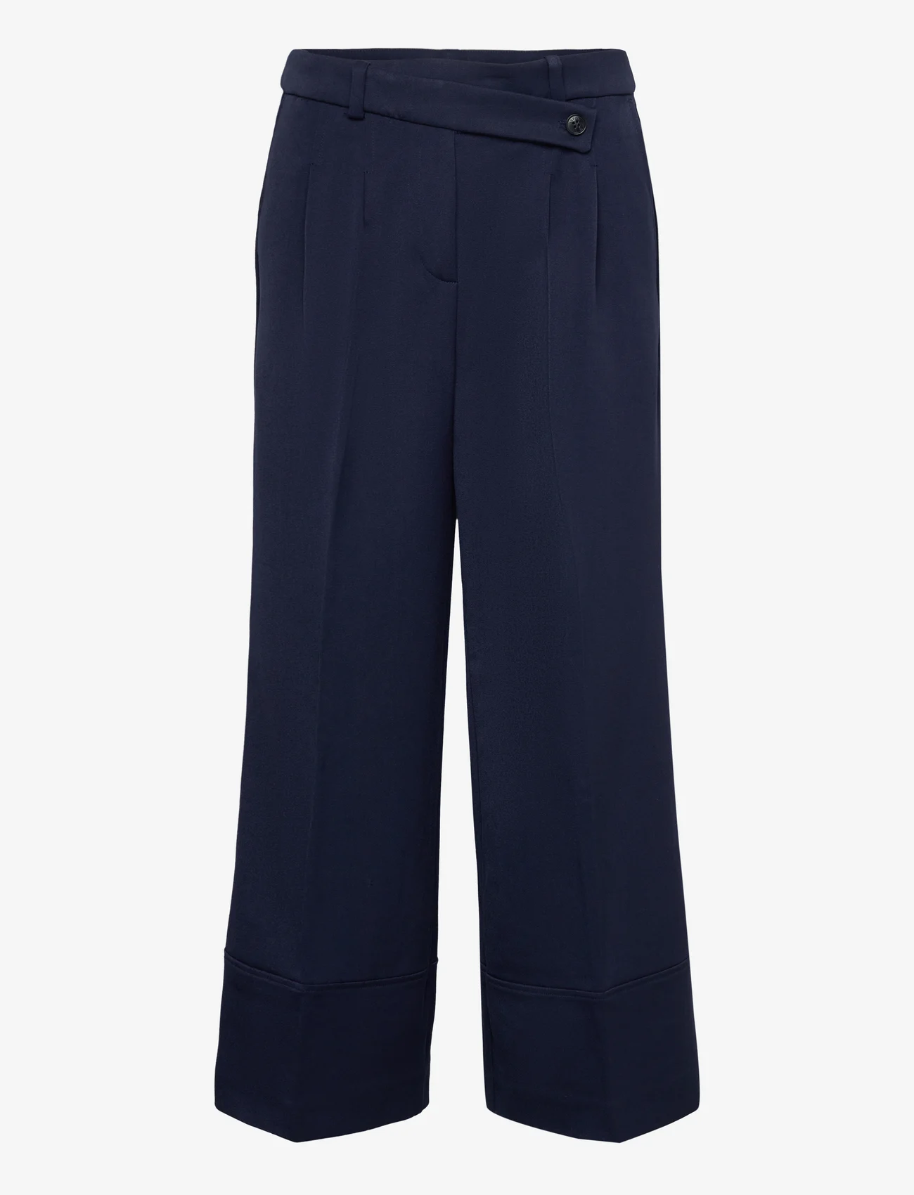 Esprit Casual - Culotte trousers with blended viscose - bikses ar taisnām starām - navy - 0