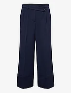 Culotte trousers with blended viscose - NAVY