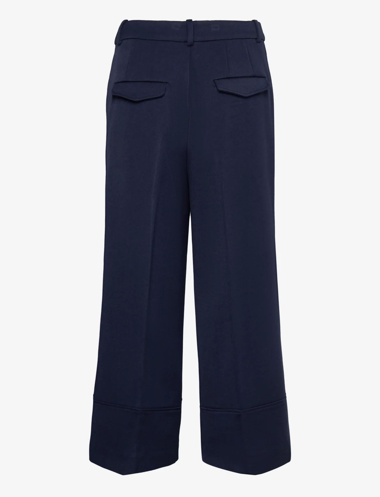 Esprit Casual - Culotte trousers with blended viscose - straight leg hosen - navy - 1