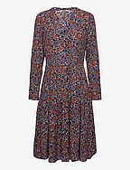 Midi dress with all-over floral print - NAVY 4