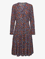 Esprit Casual - Midi dress with all-over floral print - skjortekjoler - navy 4 - 0