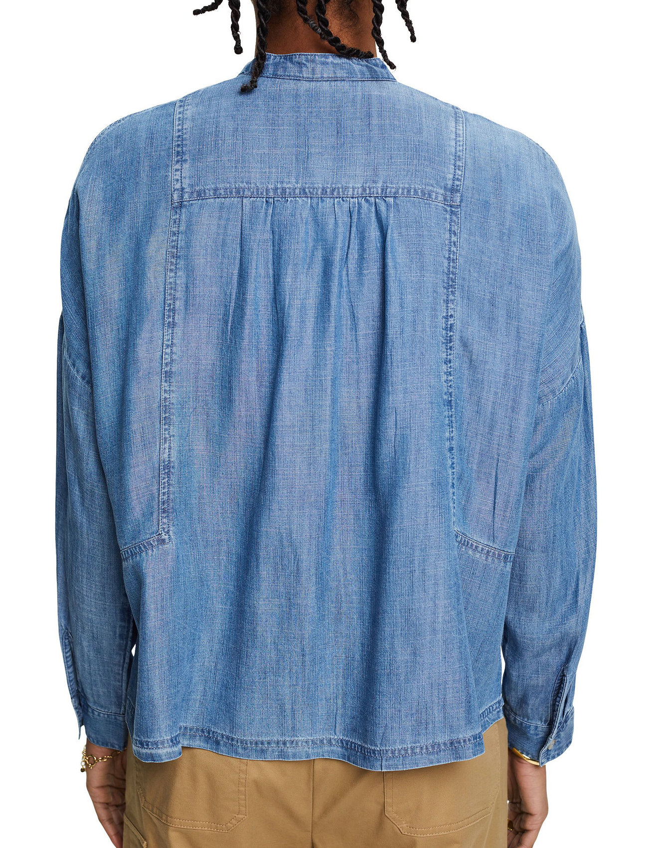 Esprit Casual - Lightweight denim blouse - langærmede bluser - blue medium wash - 1