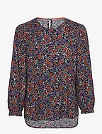 Floral blouse with 3/4 sleeves - NAVY 4
