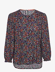 Esprit Casual - Floral blouse with 3/4 sleeves - långärmade blusar - navy 4 - 0