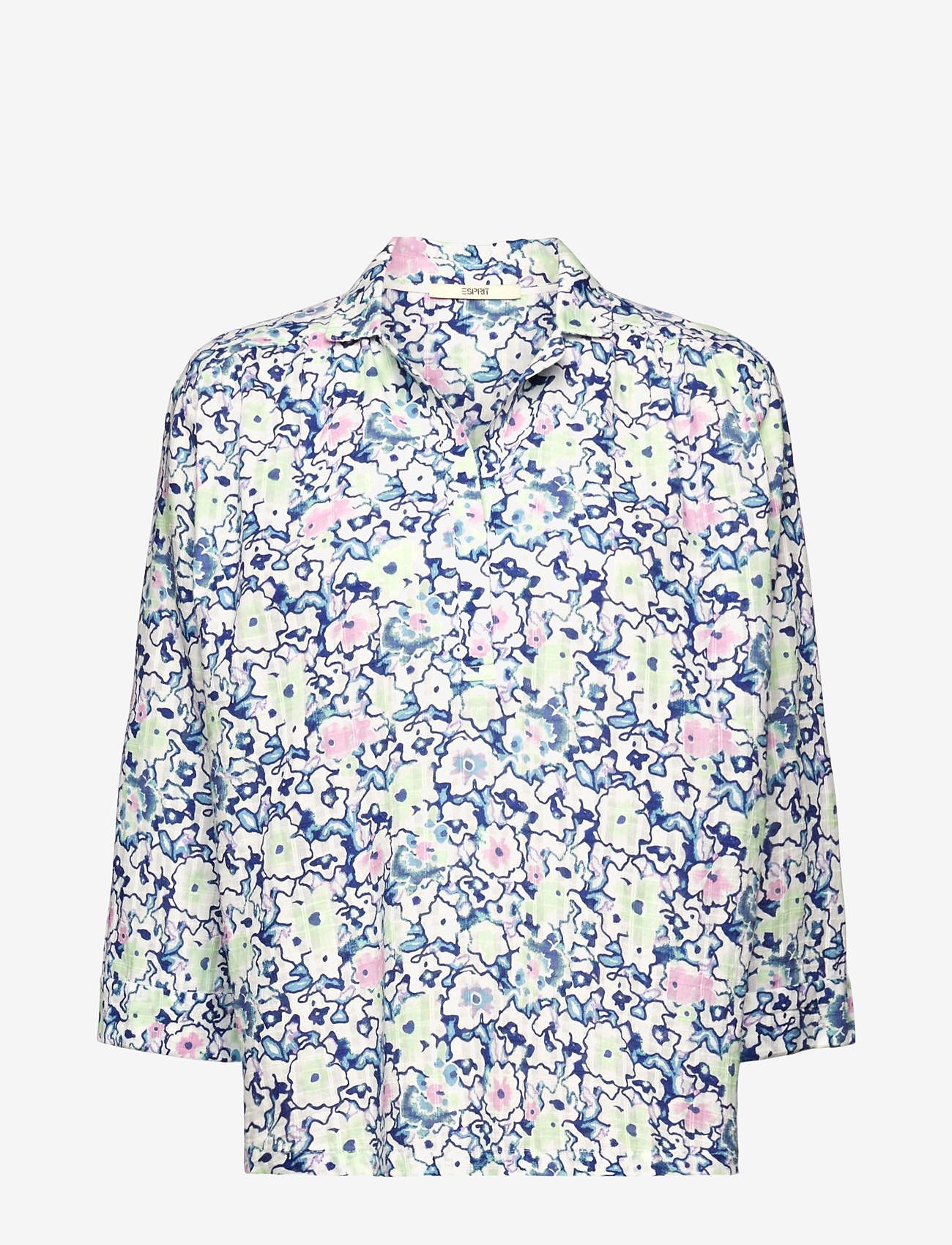 Esprit Casual - Cotton blouse with floral print - langermede bluser - white 4 - 0