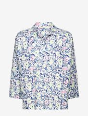 Cotton blouse with floral print - WHITE 4