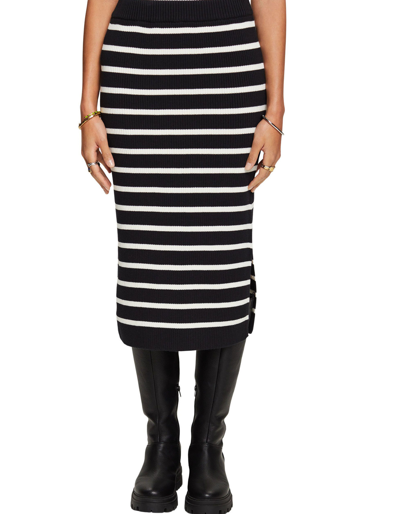 Esprit Casual - Skirts flat knitted - stickade kjolar - black 2 - 1
