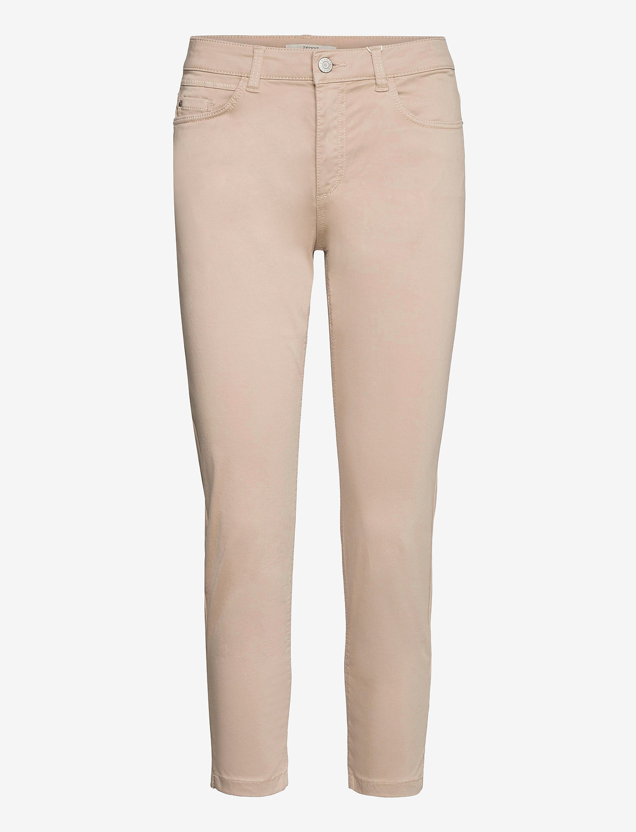 Esprit Casual - Super stretchy and comfy Capri trousers - slim fit trousers - light beige - 0