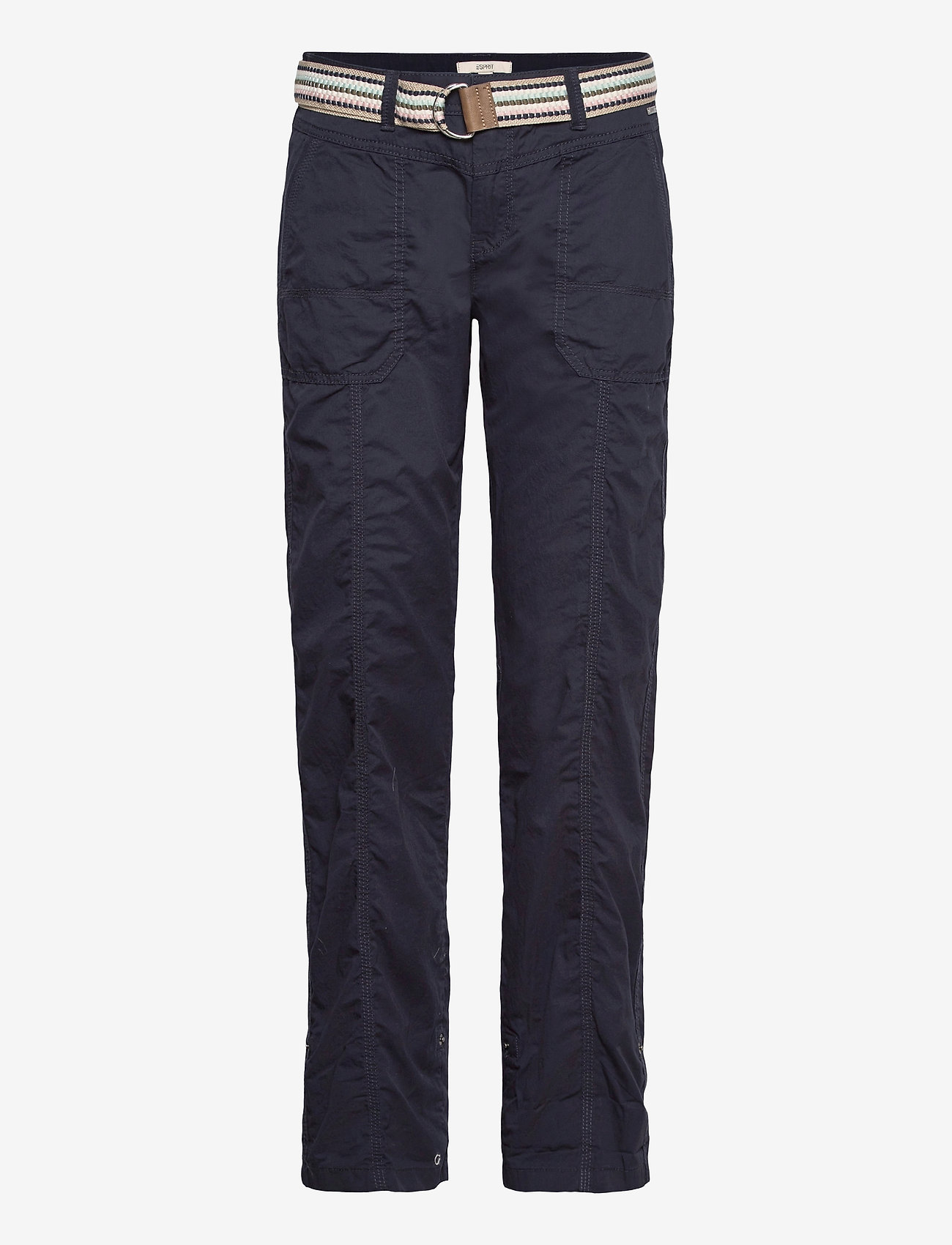 Esprit Casual - PLAY trousers with belt, organic cotton - navy - 1