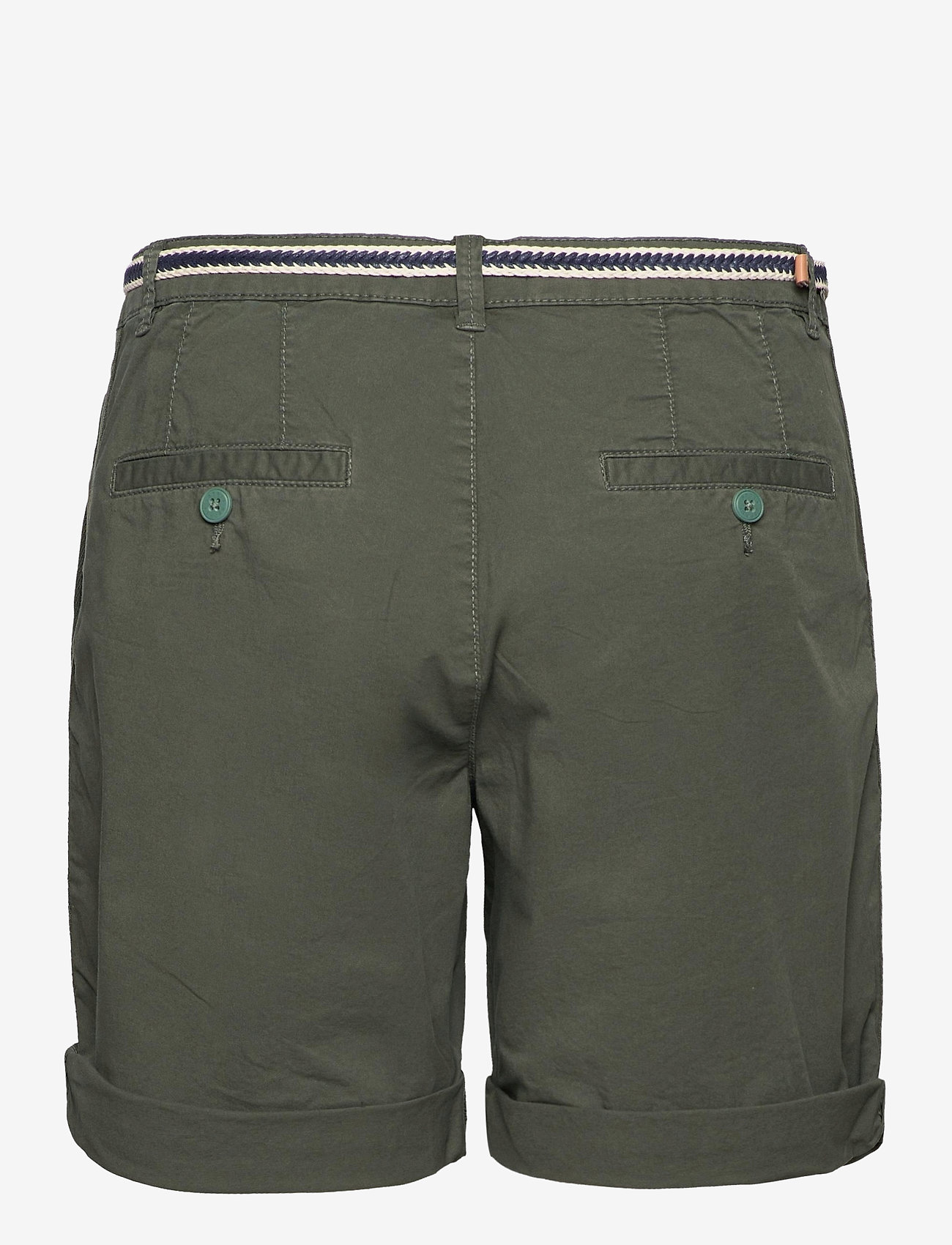 Esprit Casual - Stretch cotton Bermudas with a belt - khaki green - 1