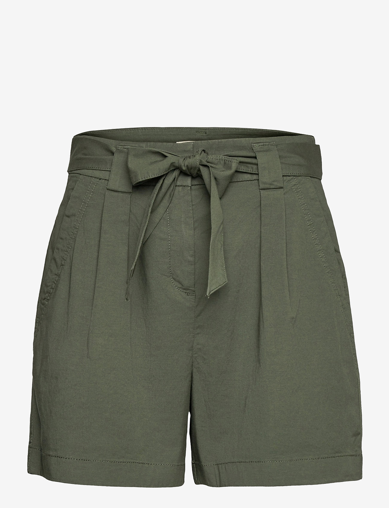 Esprit Casual - Shorts in a paper bag style with a belt - khaki green - 0