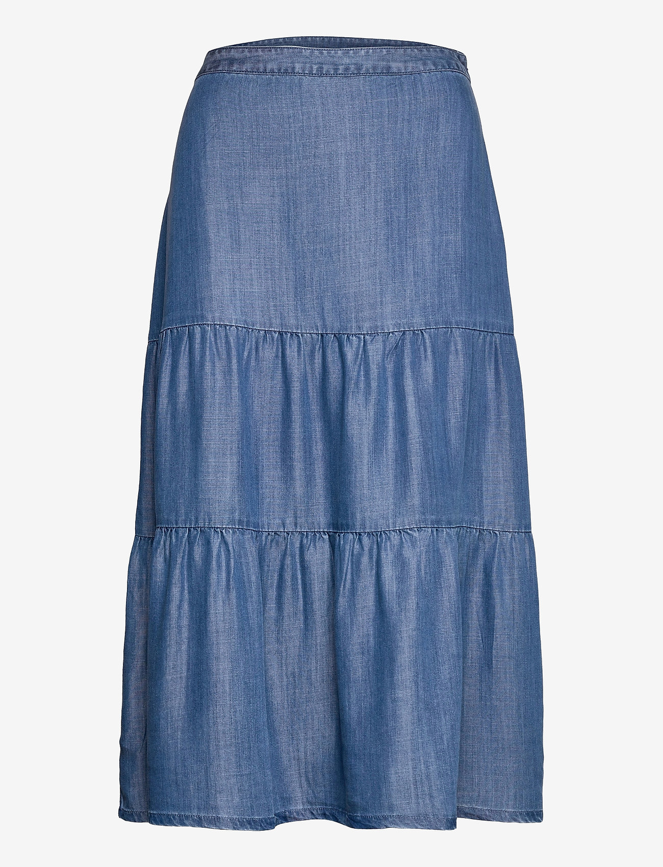 Esprit Casual - Made of TENCEL™: Denim-look midi skirt - blue medium wash - 0
