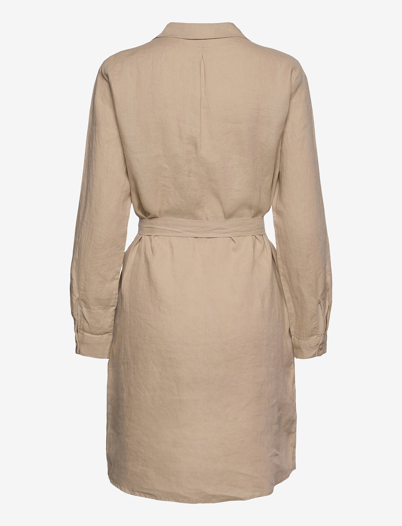 Esprit Casual - Made of linen: shirt dress with a belt - sand - 1