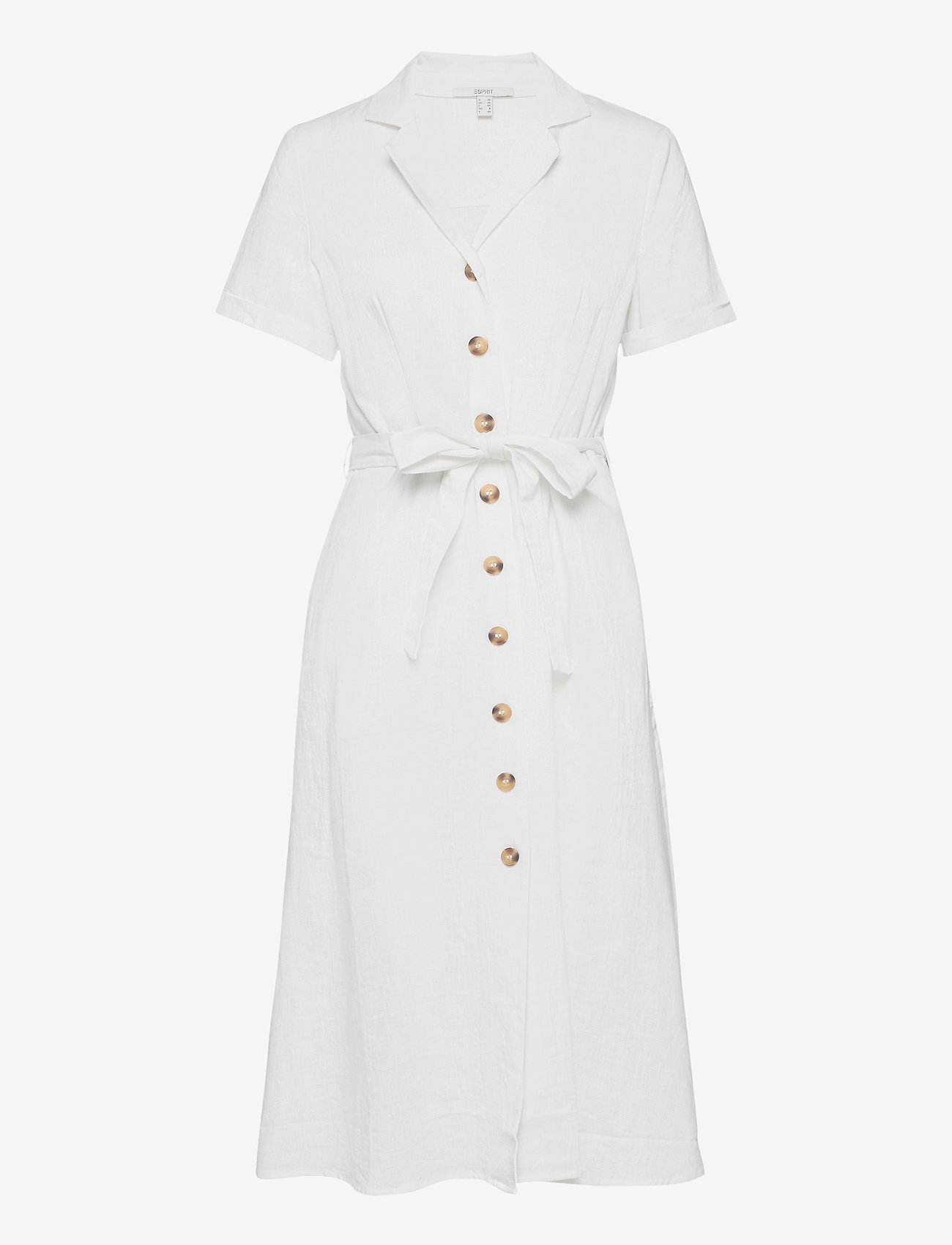 Esprit Casual Linen Blend: Shirt Dress With A Belt  midi jurken  winkel  bij Booztlet