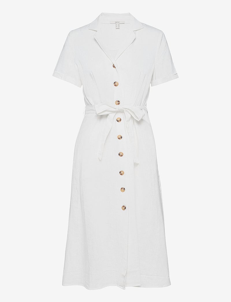 Esprit Casual Linen Blend: Shirt Dress With A Belt midi jurken winkel bij Booztlet Esprit Casual Linen Blend: Shirt Dress With A Belt midi jurken winkel bij Booztlet