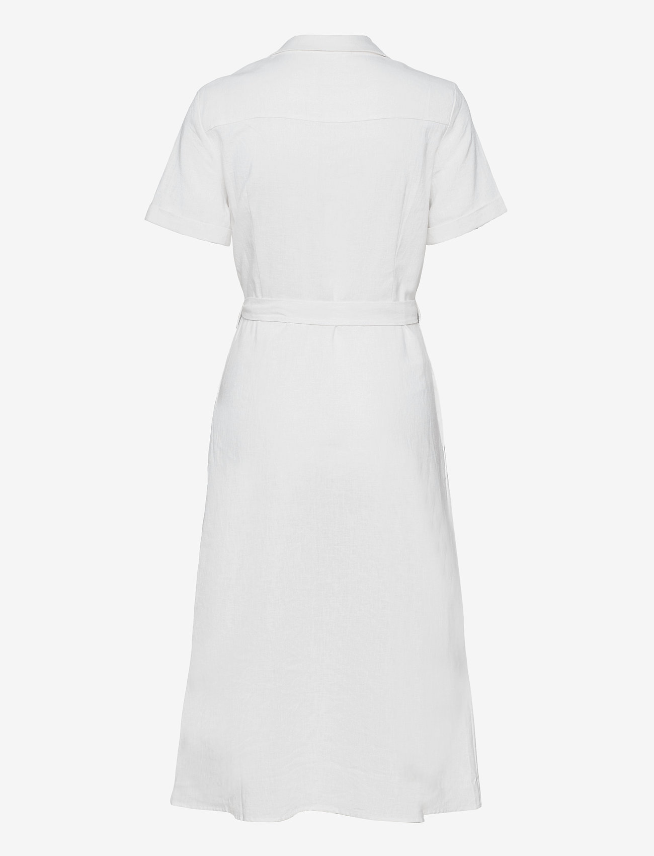 Esprit Casual - Linen blend: shirt dress with a belt - white - 1