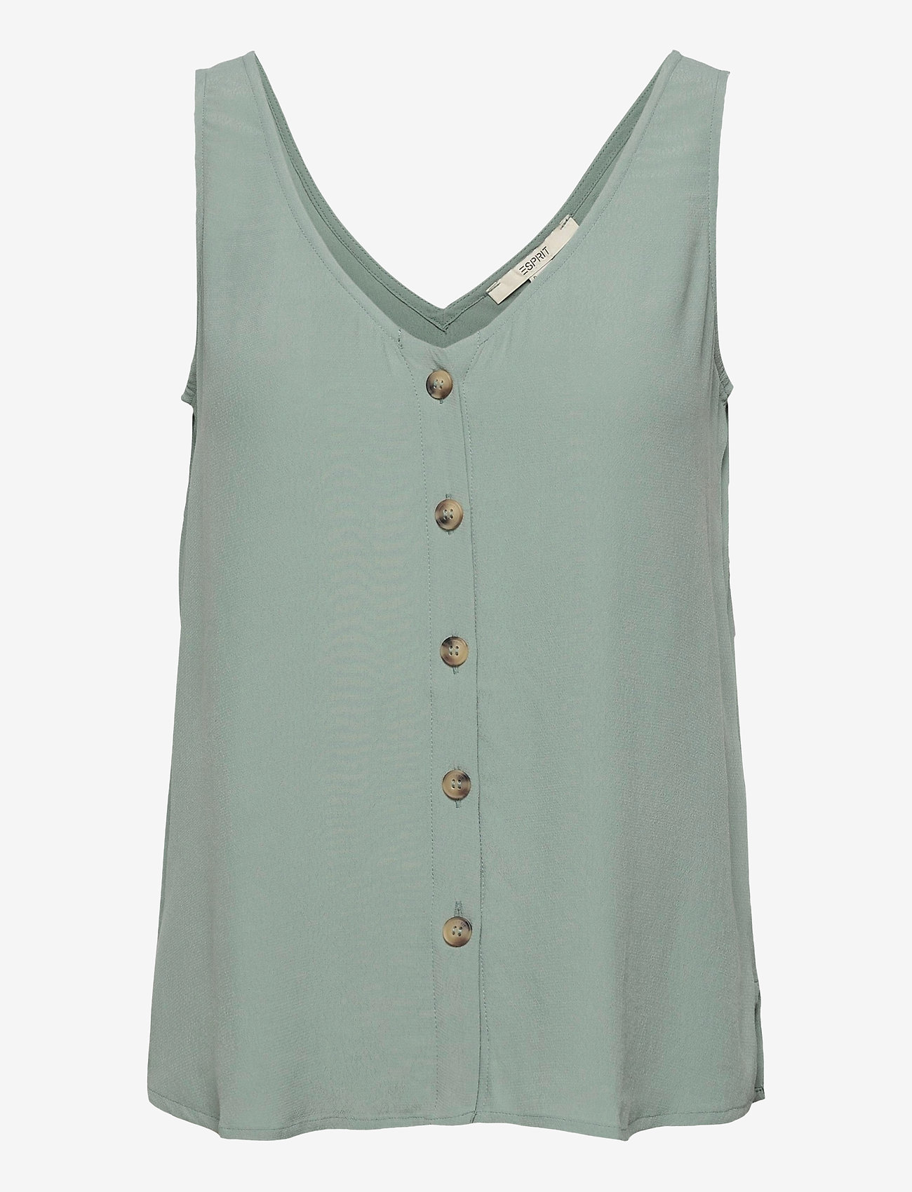 LENZING™ ECOVERO™ top with a button placket - TURQUOISE