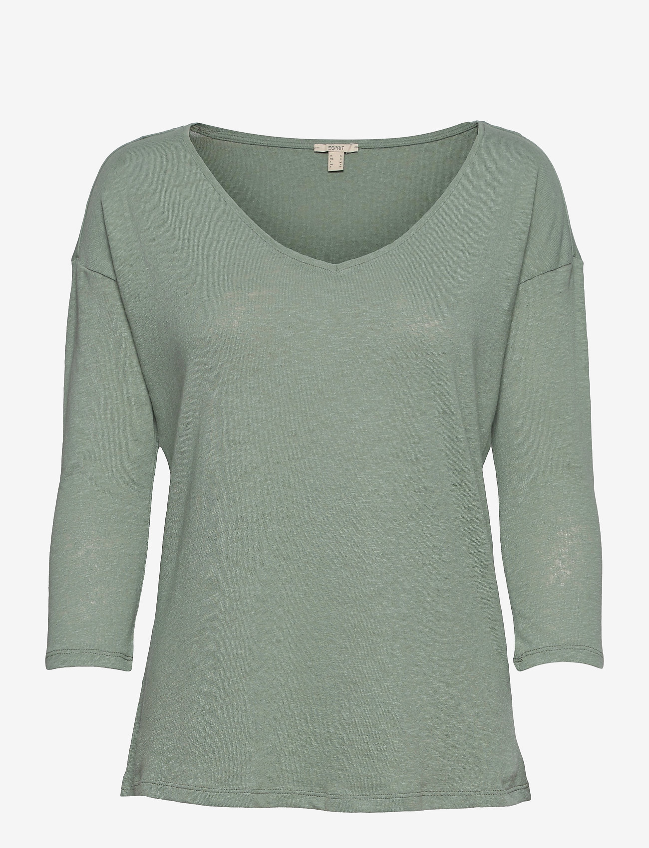 Esprit Casual - Long sleeve top made of a cotton/linen blend - turquoise - 0