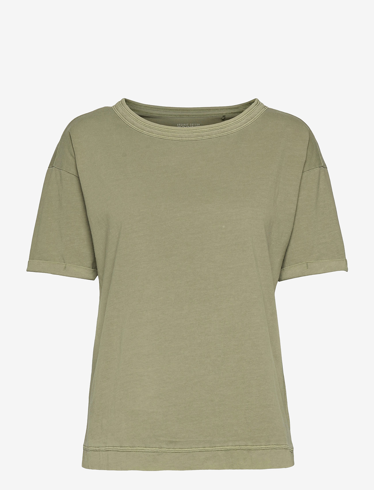 Esprit Casual - Washed-effect T-shirt, organic cotton - light khaki - 0