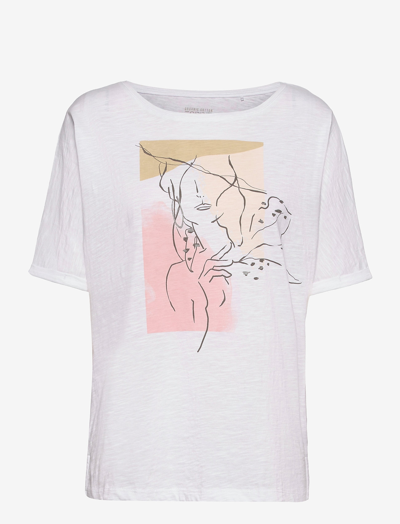 Line-art T-shirt, organic cotton - WHITE