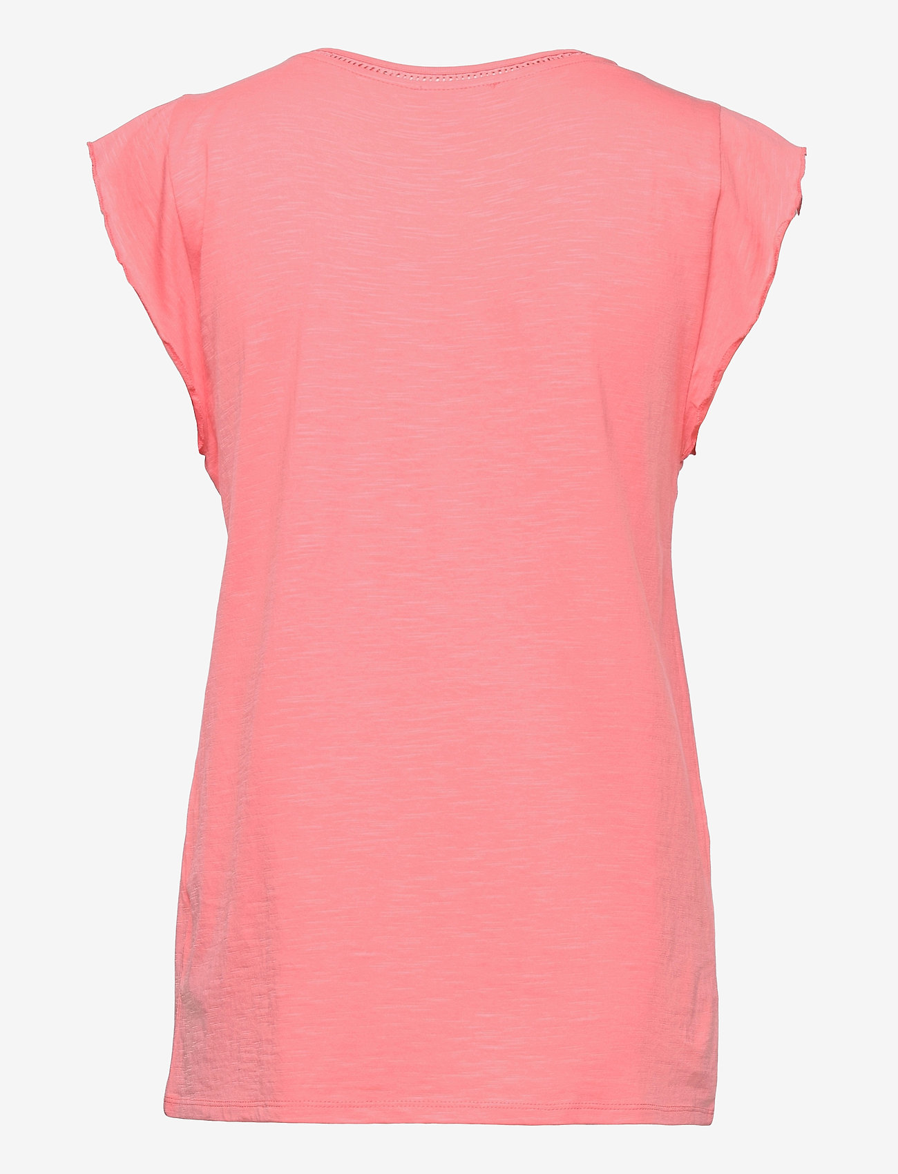 Esprit Casual - T-shirt with bobbin lace and flounces - pink - 1