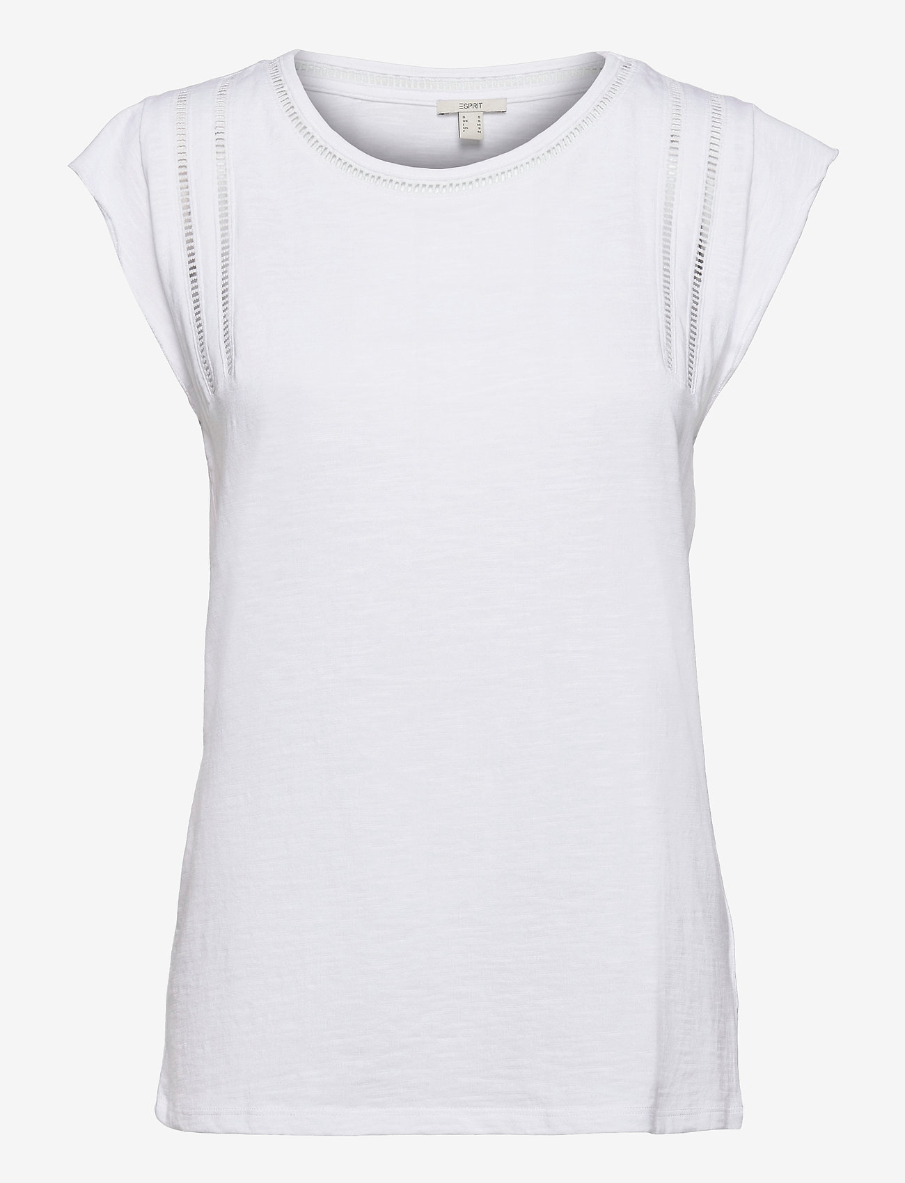 T-shirt with bobbin lace and flounces - WHITE