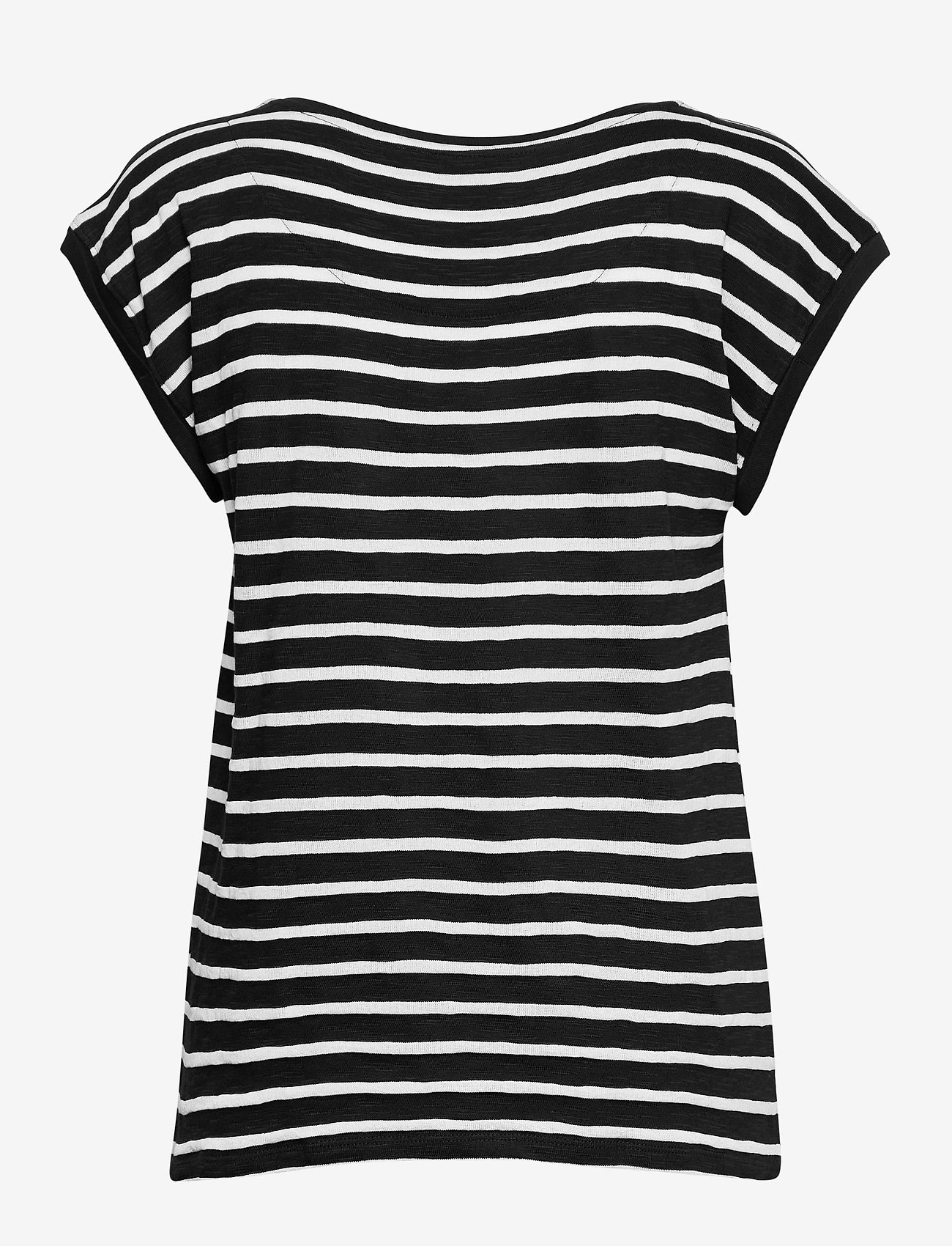 Esprit Casual - Striped T-shirt made of an organic cotton blend - black - 1