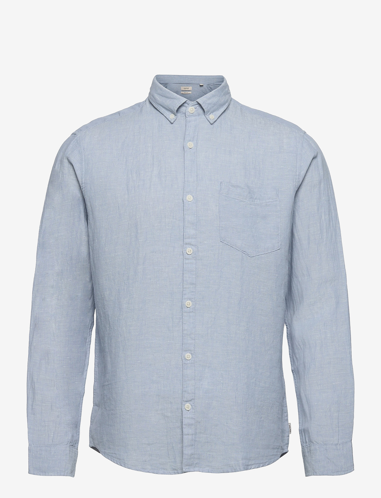 Esprit Casual - Linen blend: button-down shirt - grey blue - 0