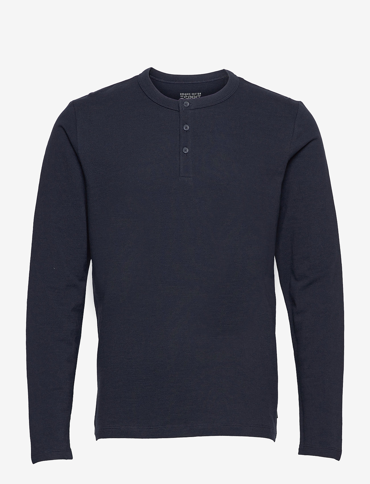 Esprit Casual - Piqué long-sleeved top, 100% organic cotton - navy - 0