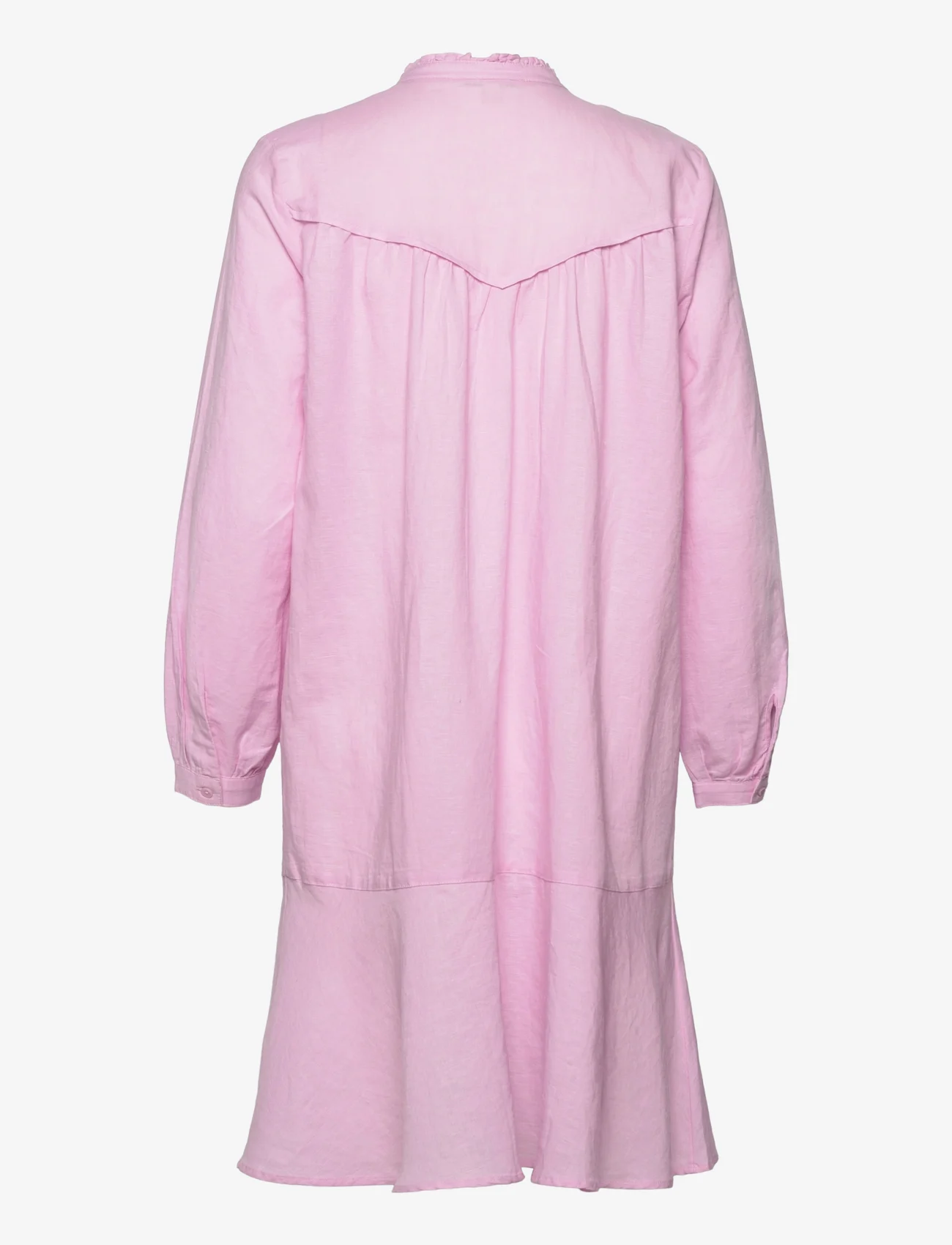 Esprit Casual - Dress in blended linen - hemdkleider - pink - 1