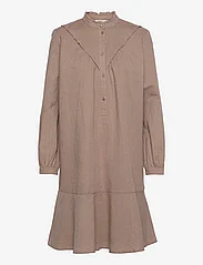Esprit Casual - Dress in blended linen - sukienki koszulowe - taupe - 0