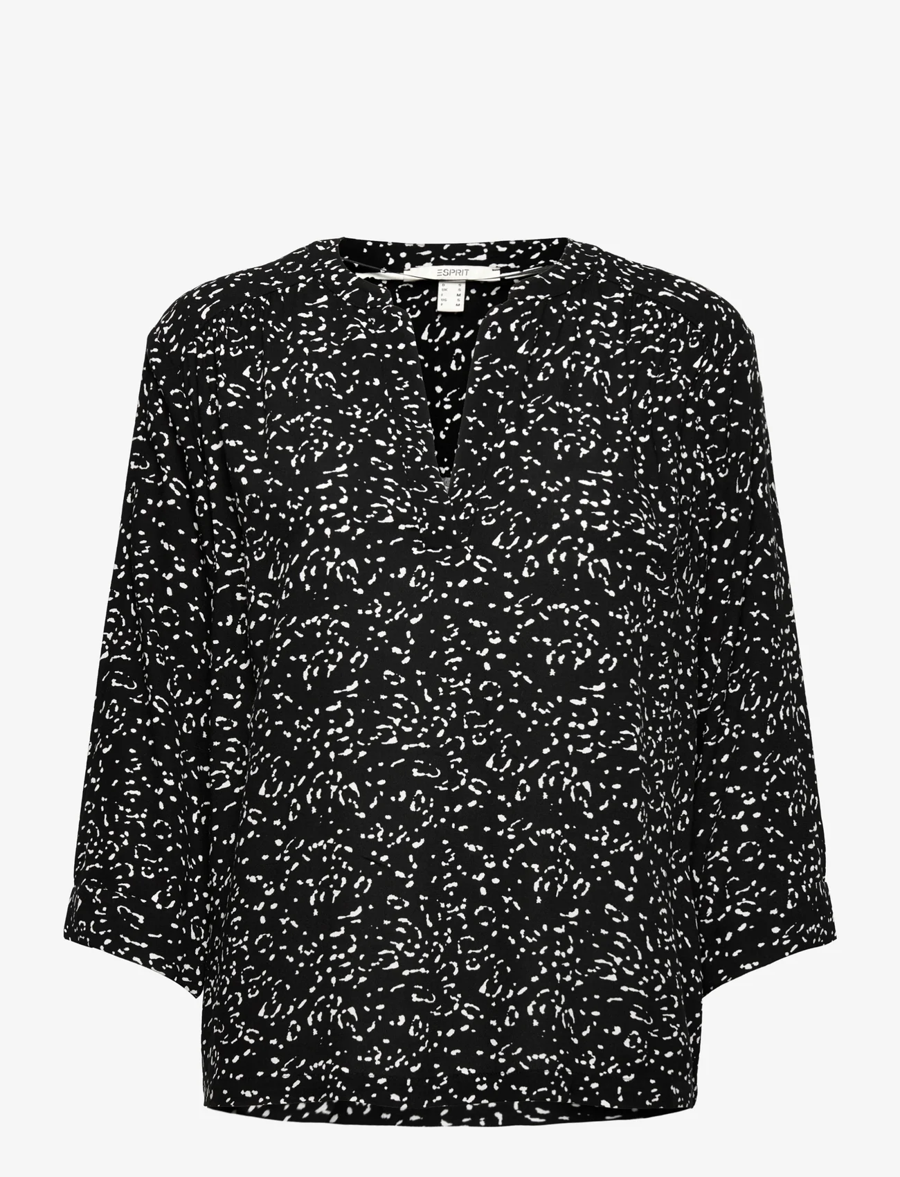 Esprit Casual - Print blouse with LENZING™ ECOVERO™ - long-sleeved blouses - black 4 - 0